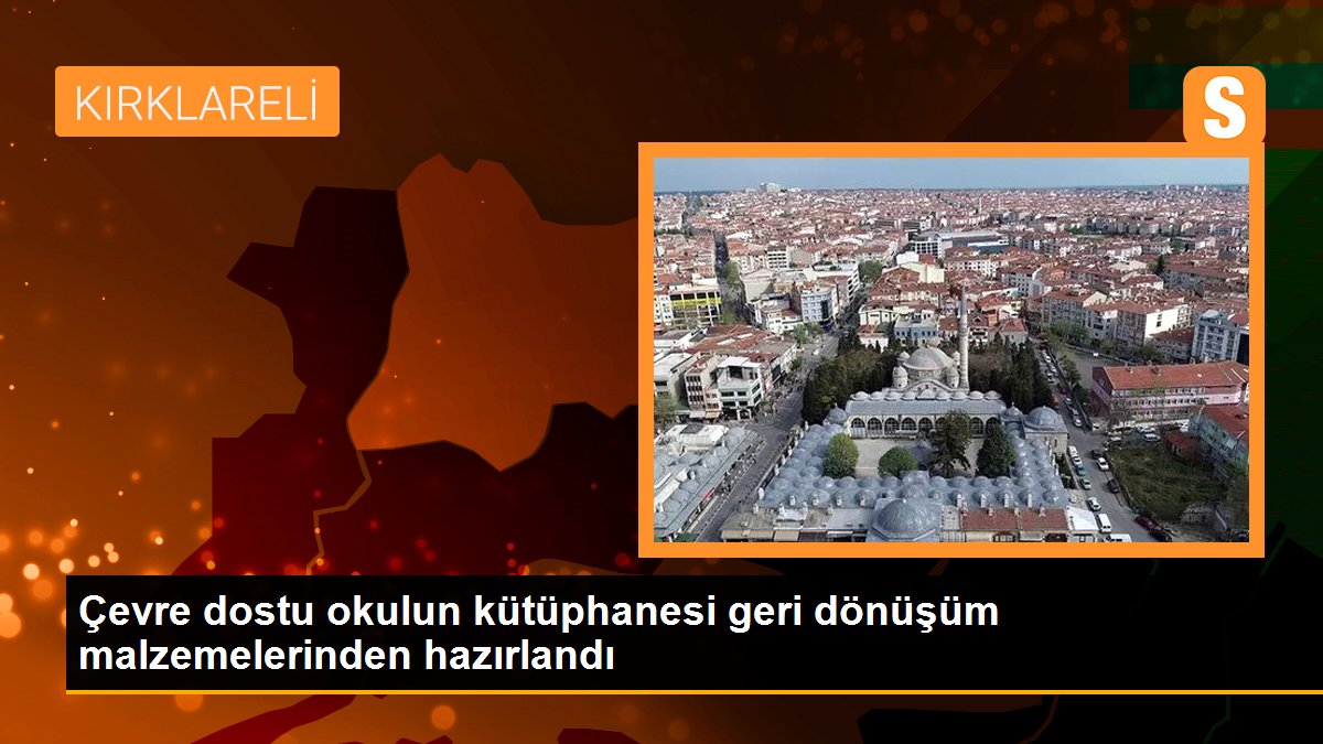 Çevre dostu okulun kütüphanesi geri dönüşüm malzemelerinden hazırlandı