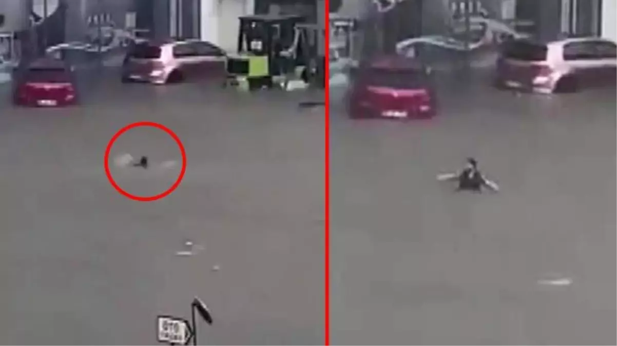 Zor anlar kameraya yansıdı! Ankara\'daki selde vatandaşın yüzerek kaçmaya çalıştığı görüldü