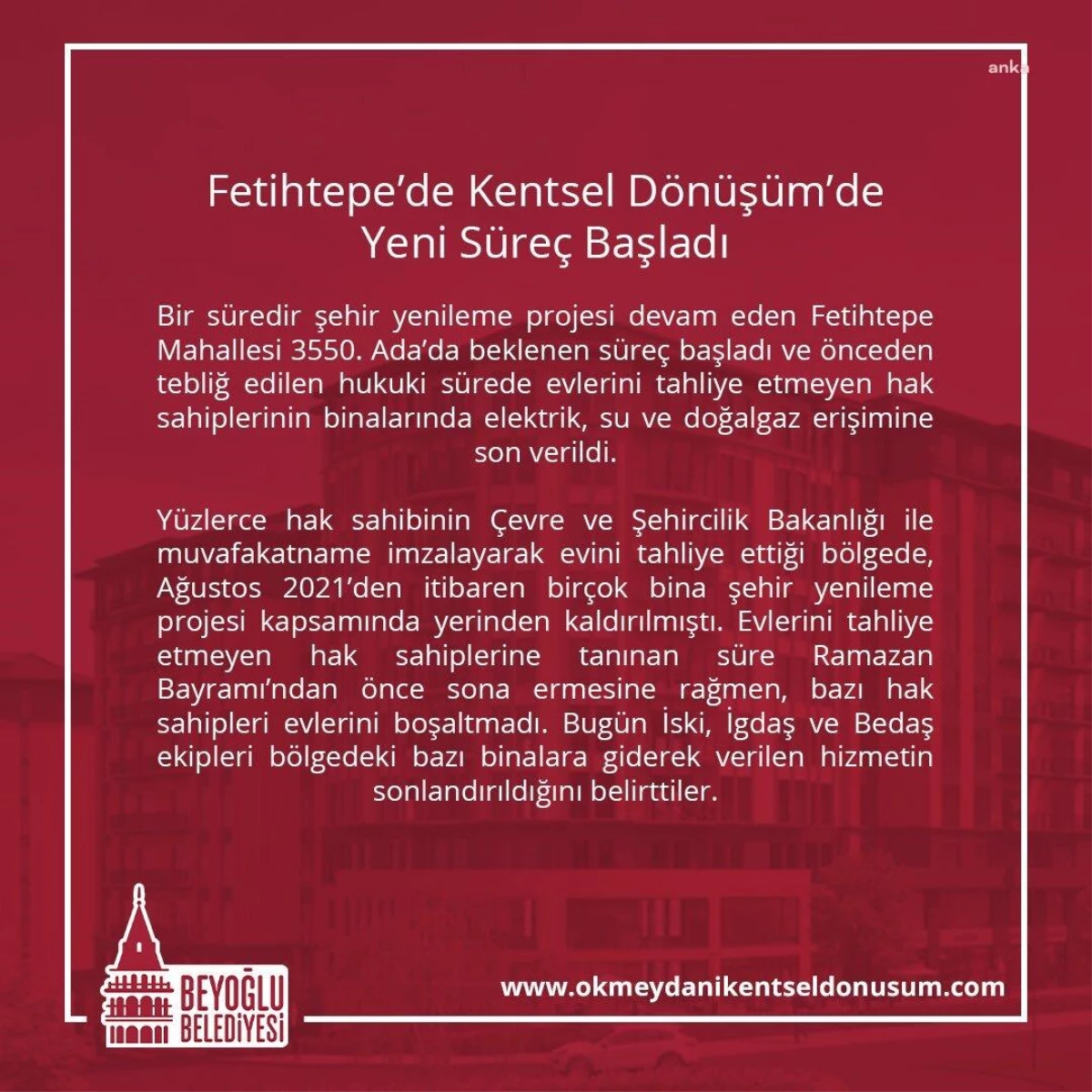 Beyoğlu Belediyesi\'nden Fetihtepe Mahallesi\'ndeki Kentsel Dönüşüm ile İlgili Açıklama: "Herkes Fetihtepe\'de Kalıyor"