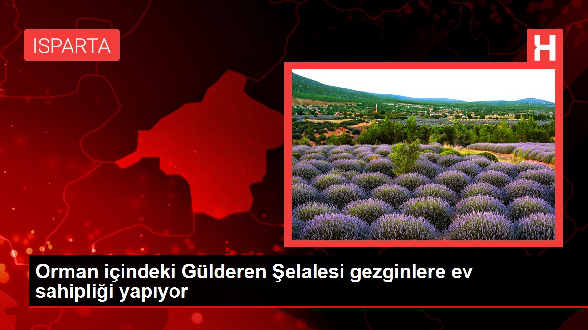 Orman içindeki Gülderen Şelalesi gezginlere ev sahipliği yapıyor