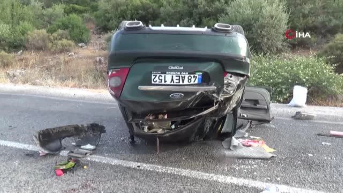Aydın\'da karşı şeride geçen otomobil takla attı: 1 ölü, 4 yaralı