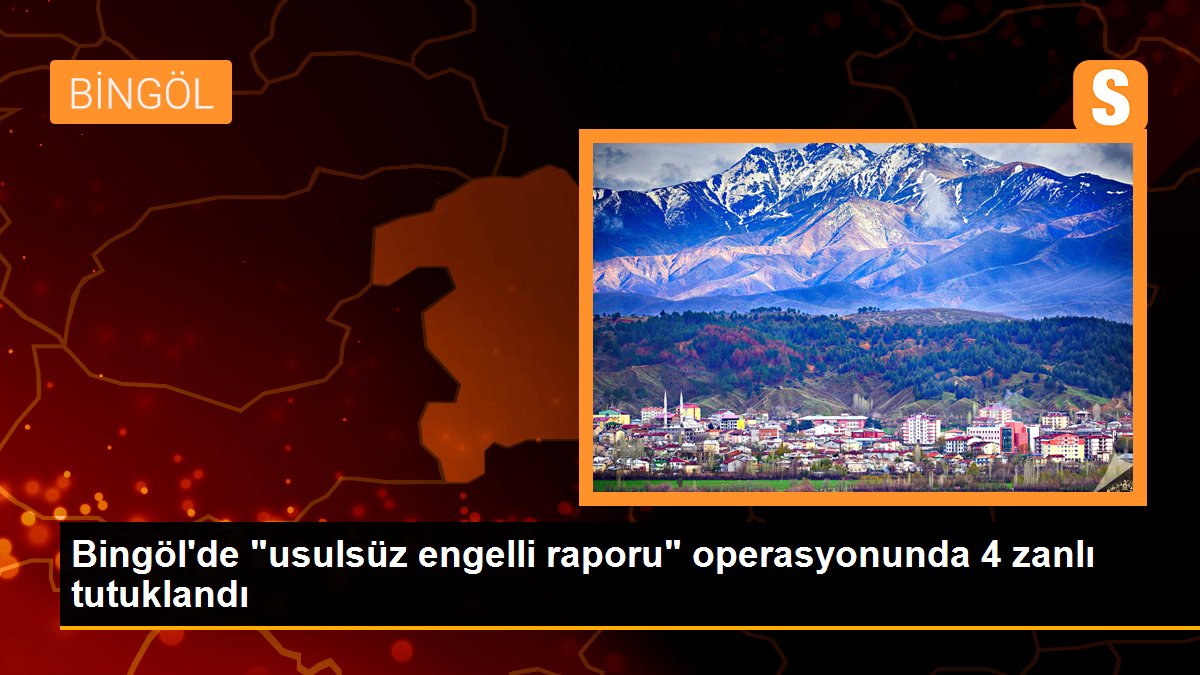 Bingöl\'de "usulsüz engelli raporu" operasyonunda 4 zanlı tutuklandı