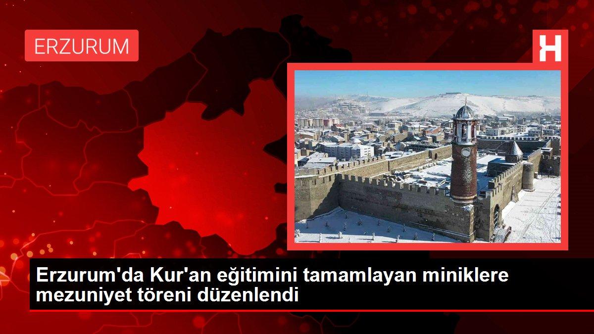 Erzurum'da Kur'an eğitimini tamamlayan miniklere mezuniyet töreni düzenlendi
