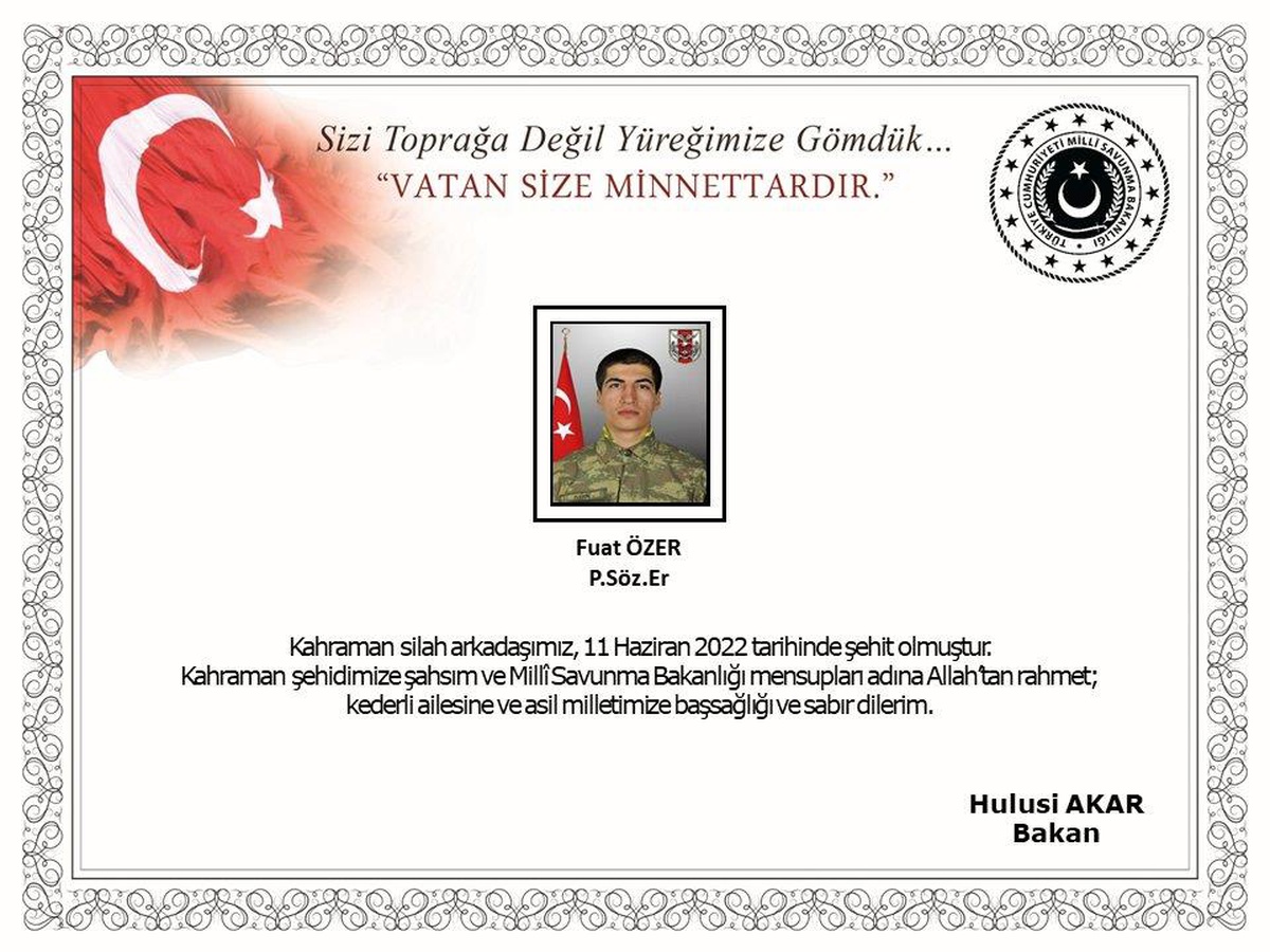 MSB: "Pençe-Kilit operasyon bölgesinde 1 asker şehit oldu, 3 asker yaralandı"