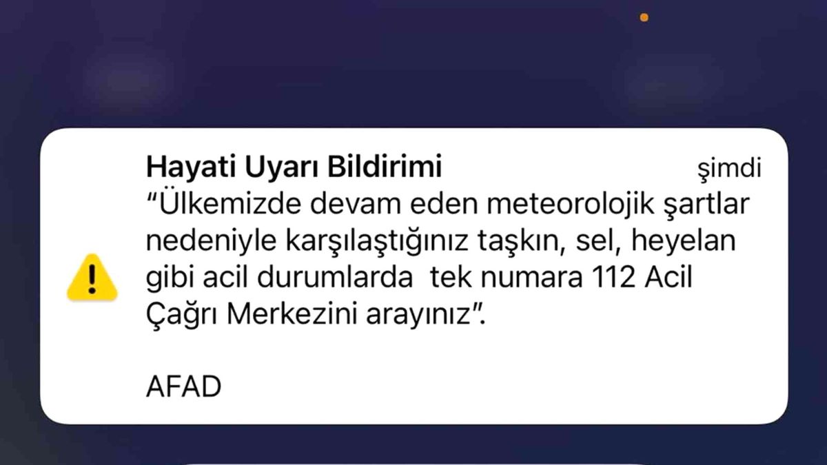 AFAD'dan hayati uyarı bildirimi