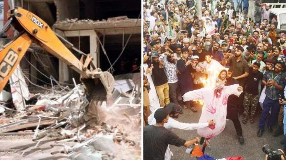 Hindistan\'ı karıştıran olay! Hz. Muhammed\'e hakareti protesto eden Müslüman ailelerin evleri yıkıldı