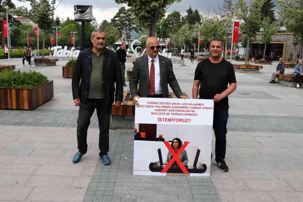 Polise yumruk atan HDP\'li vekil Aydemir, Bolu\'da protesto edildi