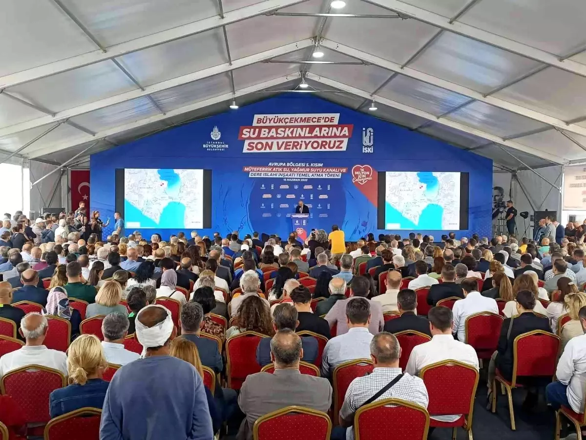Büyükçekmece\'de atık su deresi ıslahı temel atma töreni