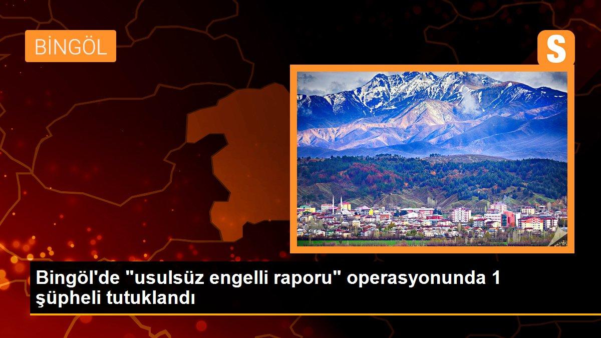 Bingöl\'de "usulsüz engelli raporu" operasyonunda 1 şüpheli tutuklandı