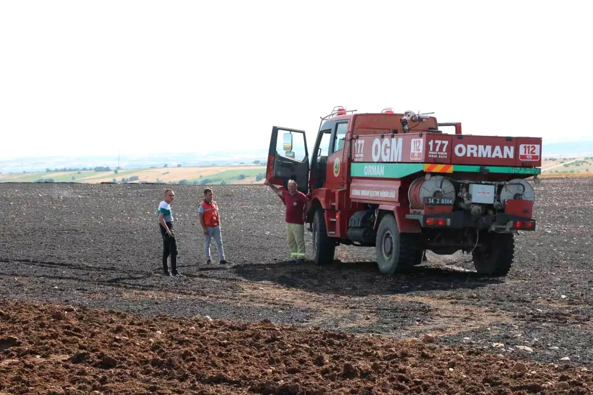 30 dönüm arpa tarlası küle döndü