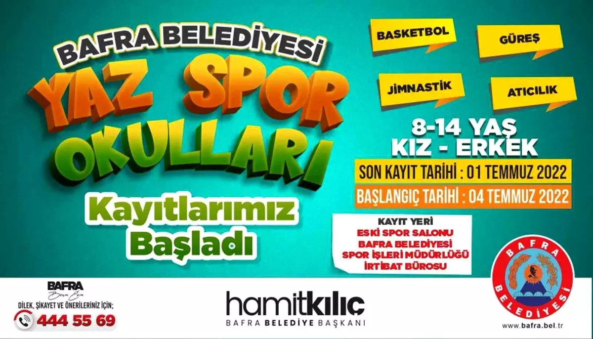 Bafra\'da yaz spor okulu kayıtları başladı