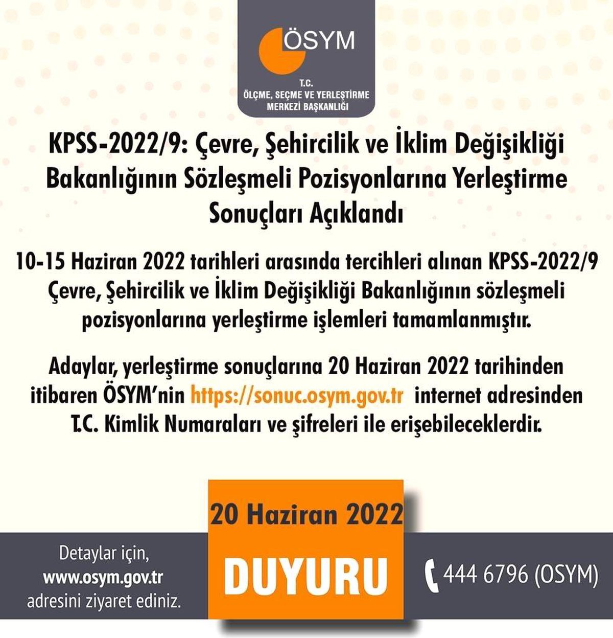 Çevre, Şehircilik ve İklim Değişikliği Bakanlığının personel alımı sonuçları açıklandı