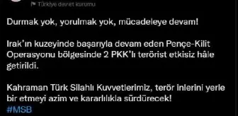 Pençe-Kilit Operasyonu bölgesinde 2 PKK'lı terörist etkisiz hale getirildi