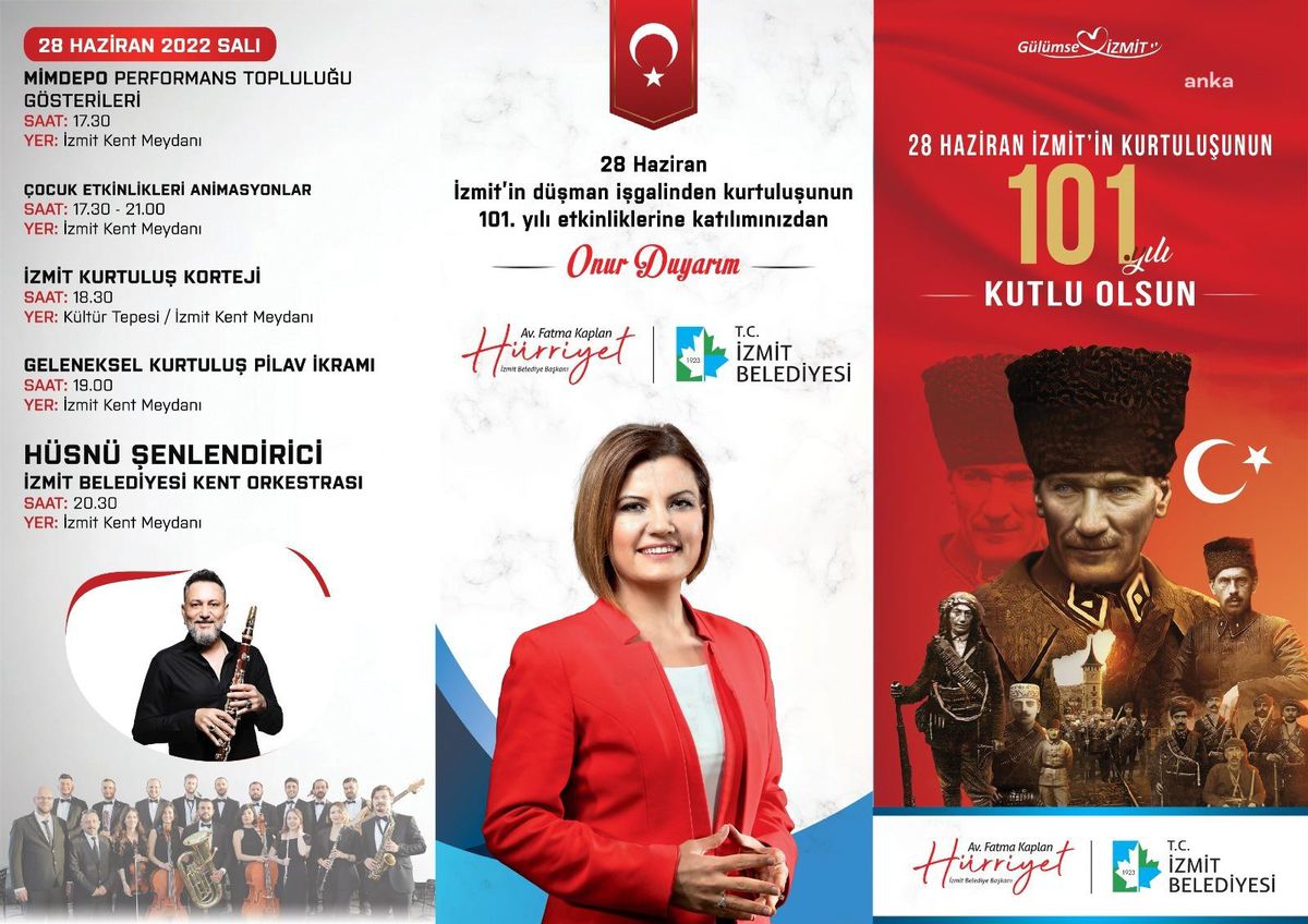 İzmit Belediyesi\'nden Kurtuluşun 101. Yılında Görkemli Kutlama
