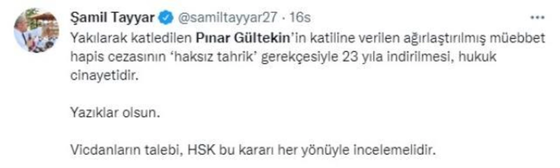 Pınar Gültekin\'in katiline verilen "haksız tahrik" indirimli 23 yıl hapis cezasına tepkiler sürüyor! Birçok ünlü isim karara isyan etti