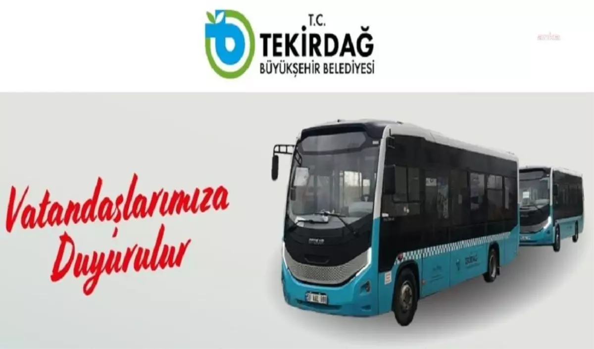 Tekirdağ Büyükşehir\'den Süleymanpaşa-Kumbağ Arası Toplu Taşıma Hizmeti