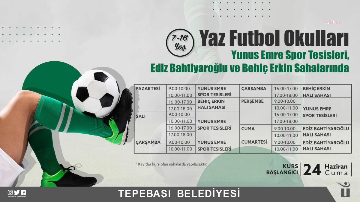 Tepebaşı Belediyesi\'nin Yaz Futbol Okulları Başlıyor