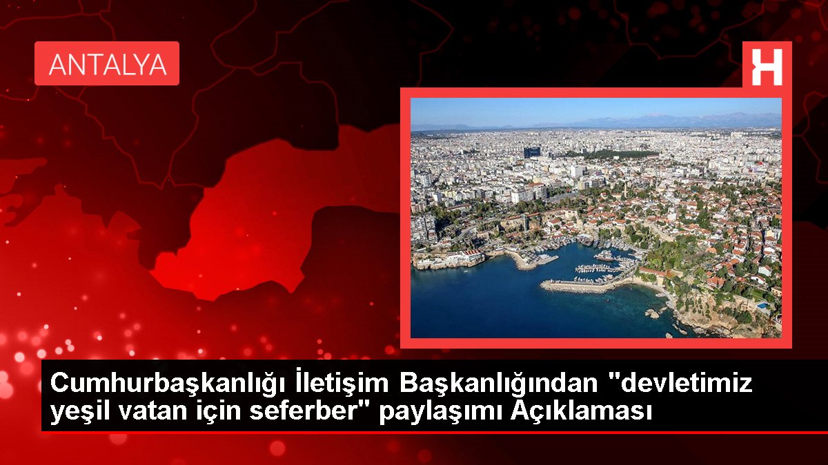 Cumhurbaşkanlığı İletişim Başkanlığından 'devletimiz yeşil vatan için seferber' paylaşımı Açıklaması
