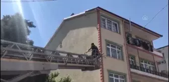 Son Dakika | Evin çatısında asılı kalan kargayı itfaiye kurtardı