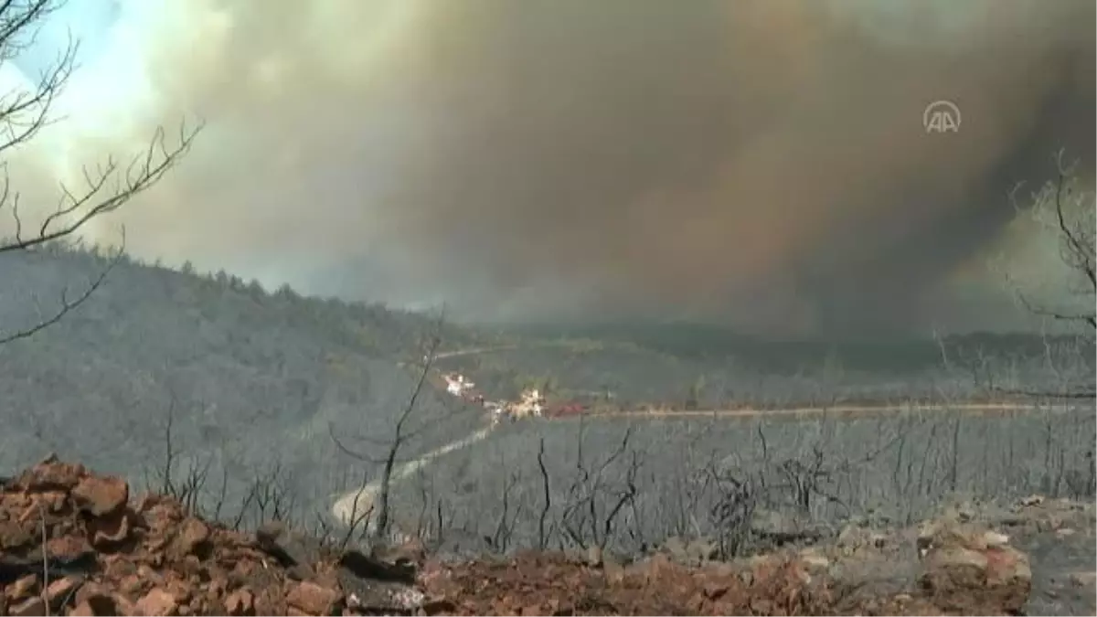 Son dakika haber! Marmaris'teki orman yangınına havadan ve karadan müdahale ediliyor (12)