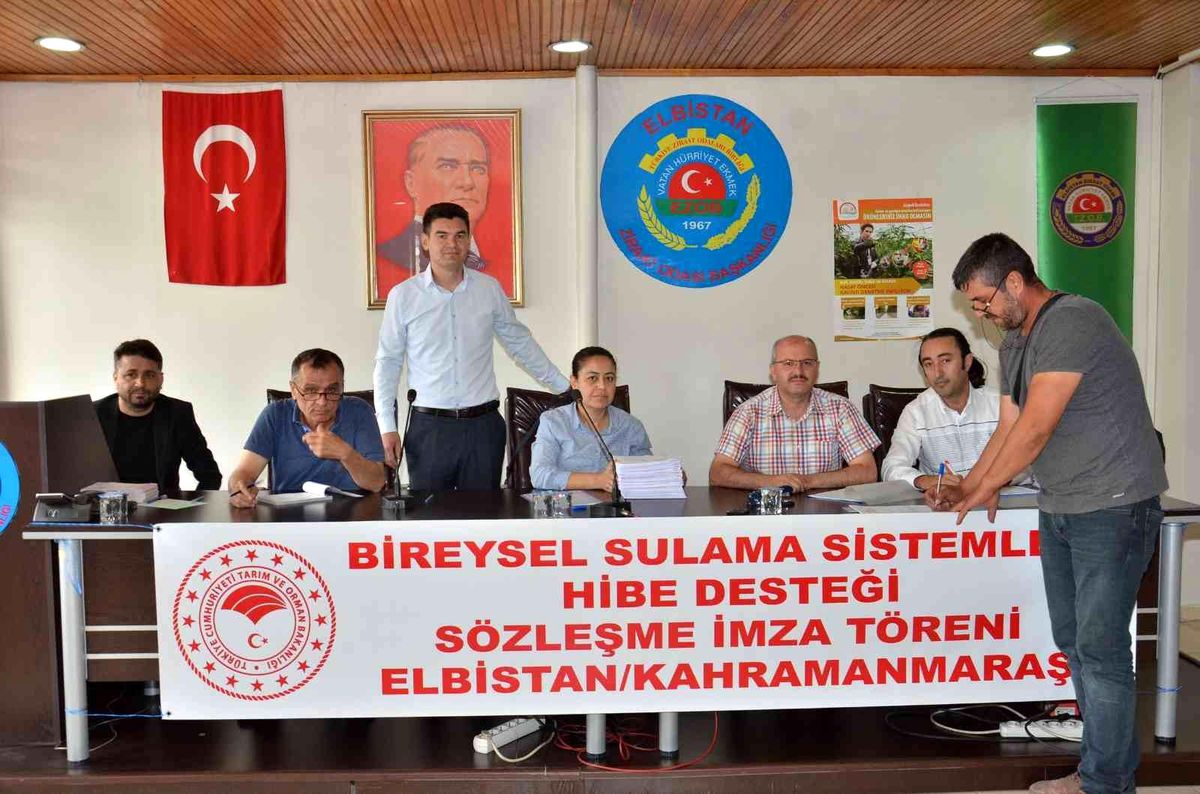 Elbistan'da 4,6 milyon liralık hibenin sözleşmeleri imzalandı