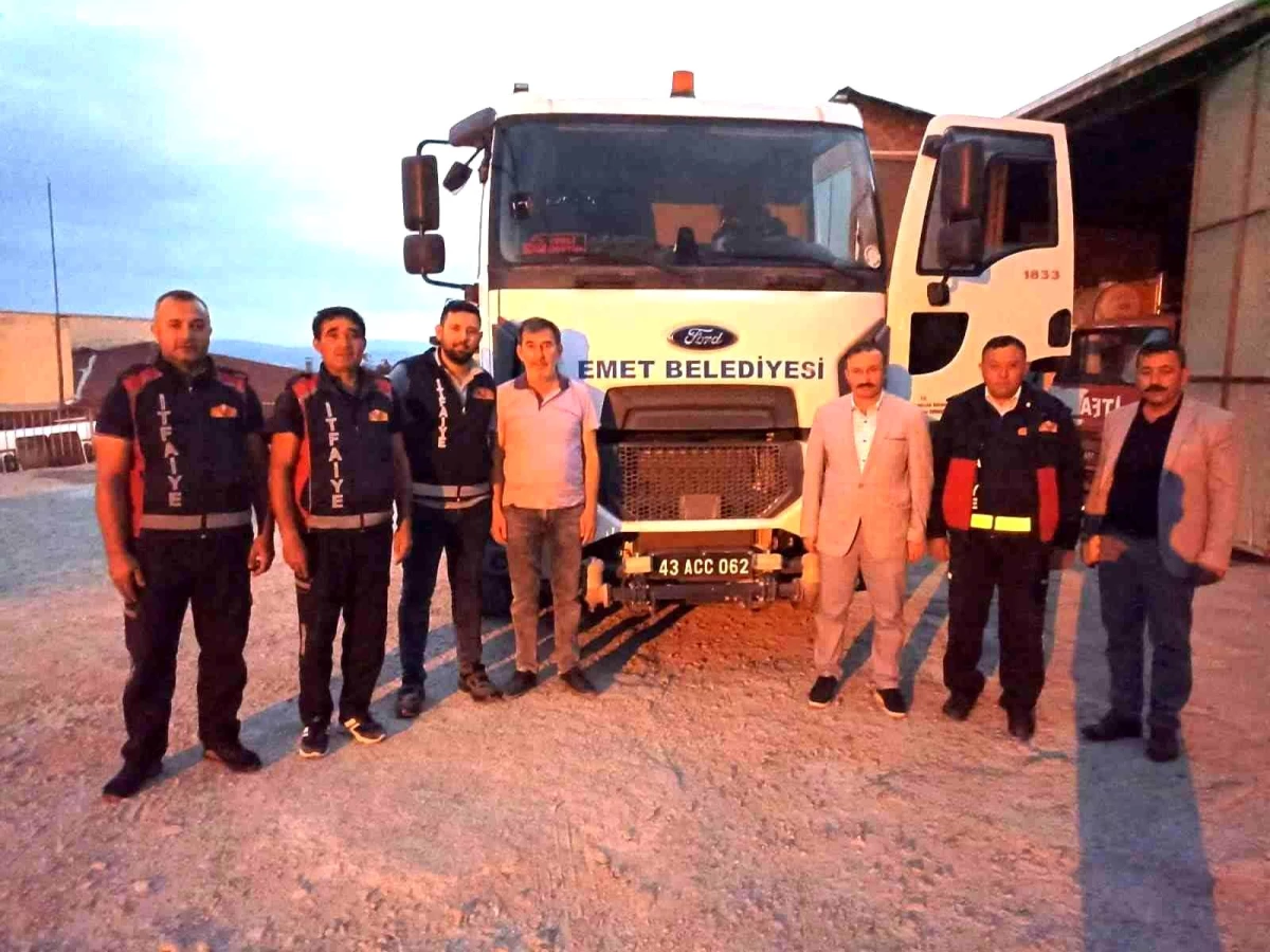 Emet Belediyesi\'nden Marmaris yangınına araç ve ekip desteği