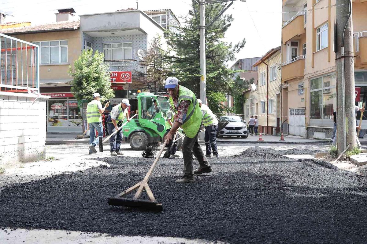 Ragıp Gümüş Pala Caddesi\'nde asfalt çalışması