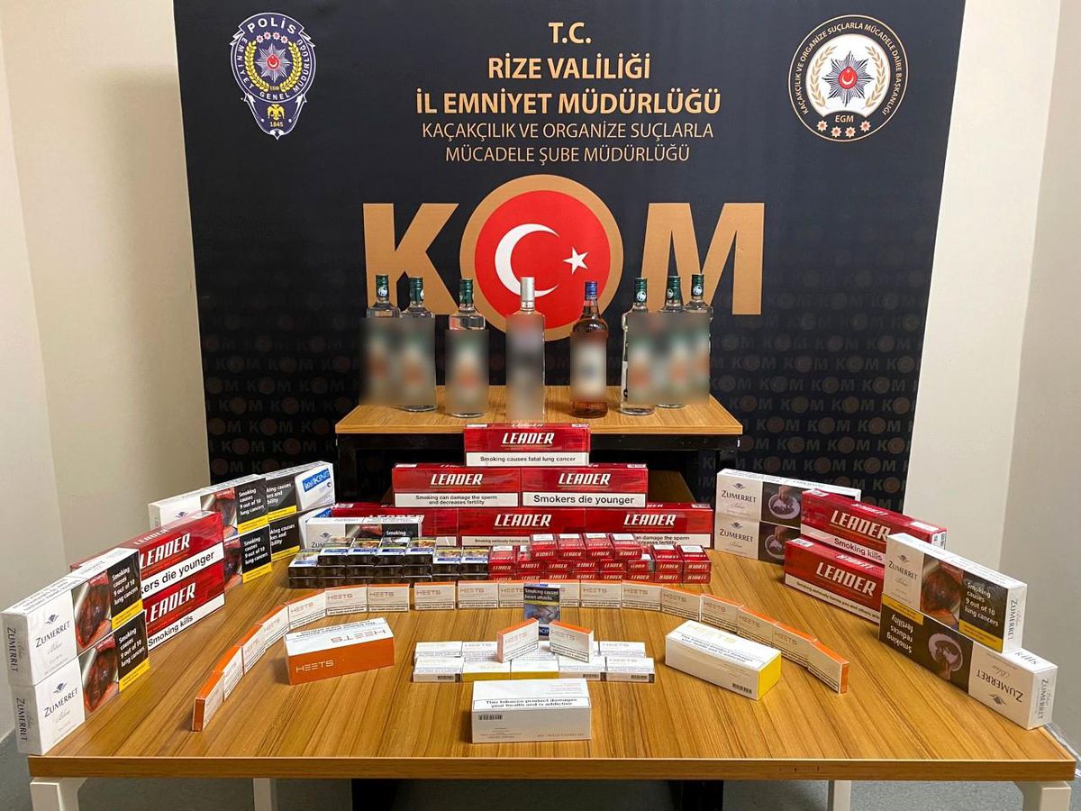 Son dakika haber... Rize\'de sigara ve içki kaçakçılığı operasyonu: 6 gözaltı