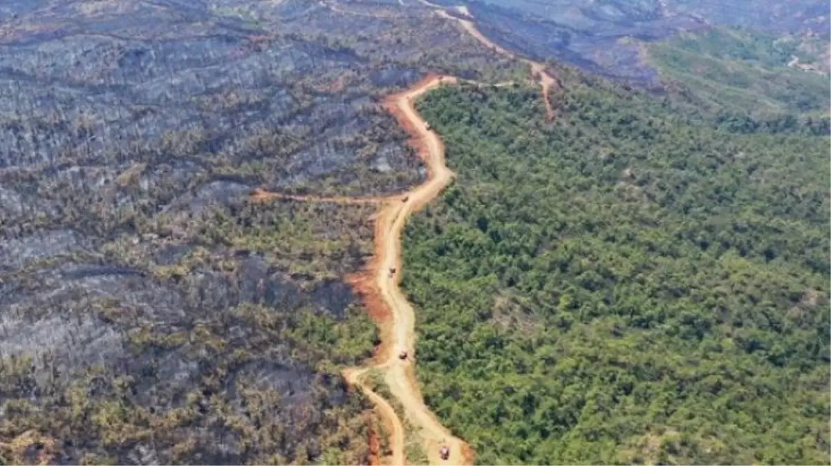 Günlerdir süren Marmaris yangınının kontrol altına alınmasında emniyet şeridi etkili oldu