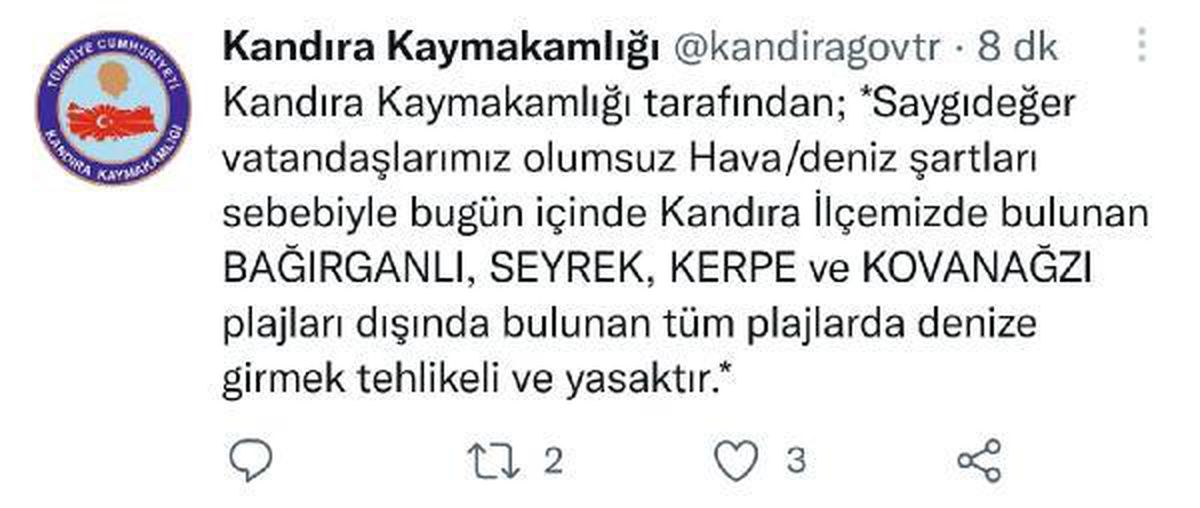 Kandıra'da 4 plaj dışında denize girmek yasaklandı
