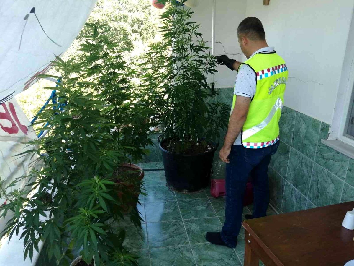 Son dakika haber... Balkonda branda ile perdelenen uyuşturucu jandarmadan kaçmadı