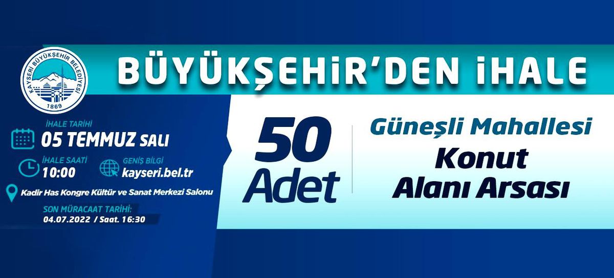 Büyükşehir Belediyesi, 50 konut alanı arsasını ihale ile satışa çıkardı