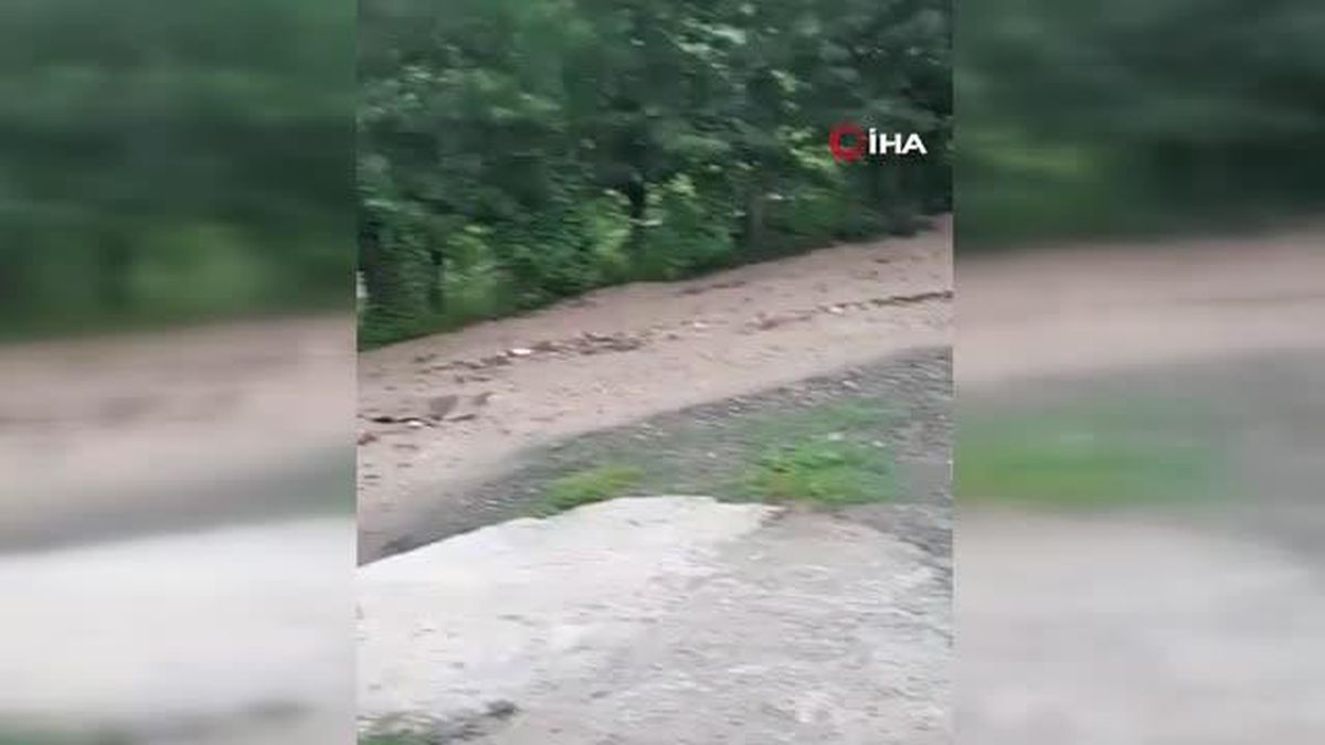 Kuvvetli yağış sonrası yollar göle döndü, iş yerini su bastı