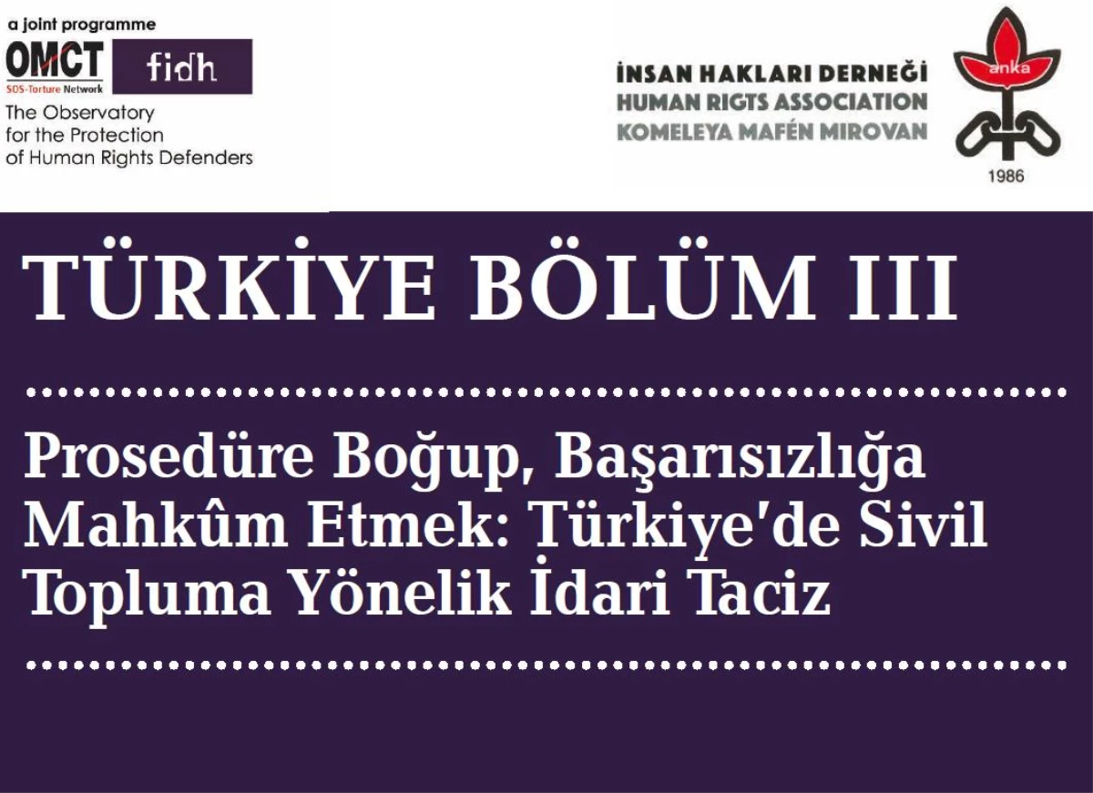 Fıdh ve İHD\'den \'Türkiye\'de Sivil Topluma Yönelik İdari Taciz\' Raporu