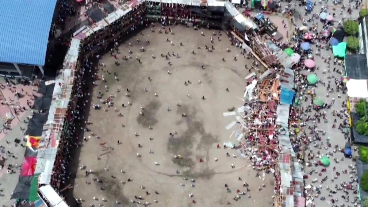 Kolombiya\'da bir boğa güreşi etkinliğinde tribün çöktü: En az 4 ölü