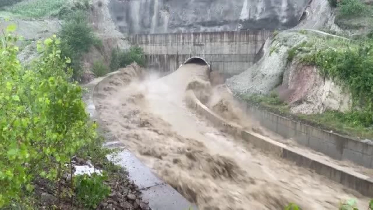 Şiddetli yağış sonrası Kozcağız Barajı\'na gelen suyun debisi arttı