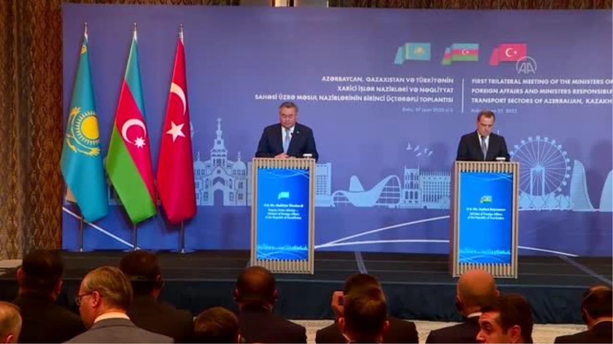 Türkiye-Azerbaycan-Kazakistan Dışişleri ve Ulaştırma Bakanları Toplantısı Bakü\'de yapıldı