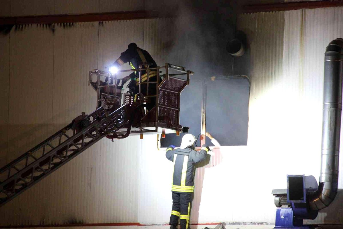 Son dakika haber: Bisküvi fabrikasında çıkan yangın söndürüldü