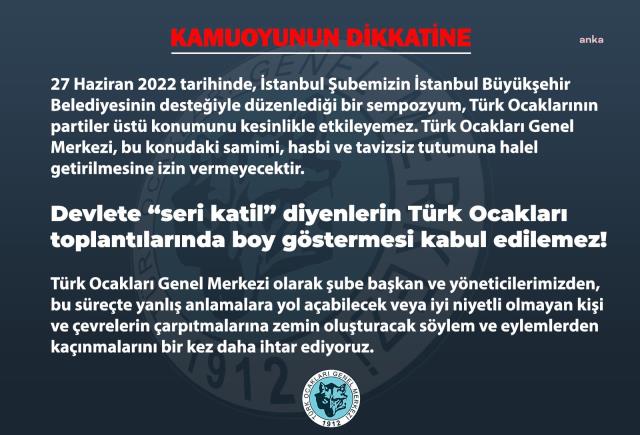 Türk Ocakları İstanbul Şubesi Yönetim Kurulu Görevden Alındı