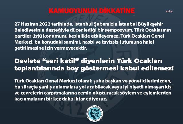 Türk Ocakları İstanbul Şubesi Yönetim Kurulu Görevden Alındı Türk Ocakları İstanbul Şubesi Yönetim Kurulu Görevden Alındı