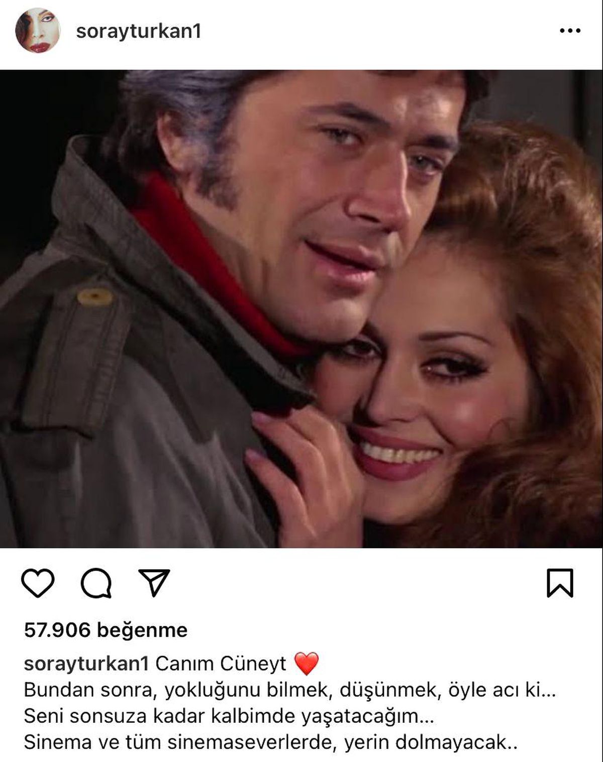 Ünlü isimlerden Cüneyt Arkın paylaşımı