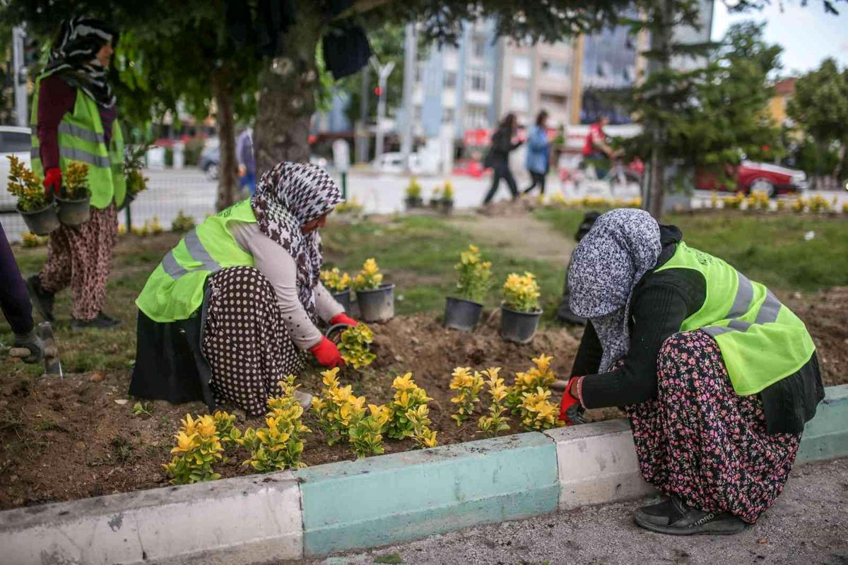 Kütahya\'da çiçek dikim çalışmaları