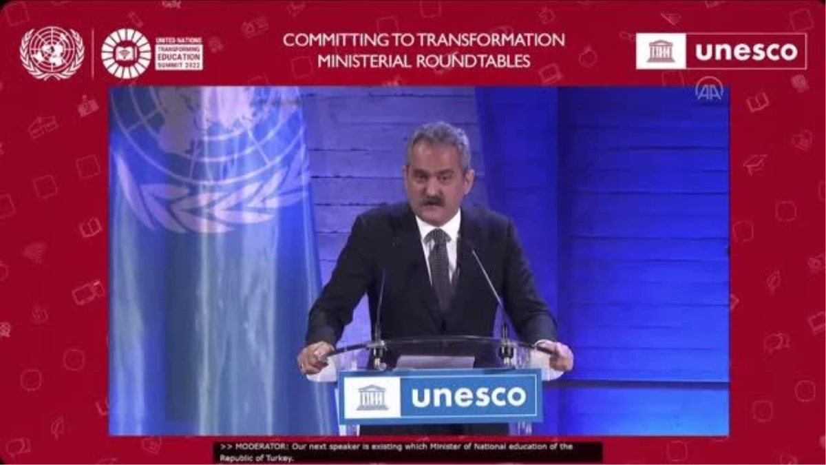 Milli Eğitim Bakanı Mahmut Özer UNESCO\'da eğitim bakanlarına hitap etti