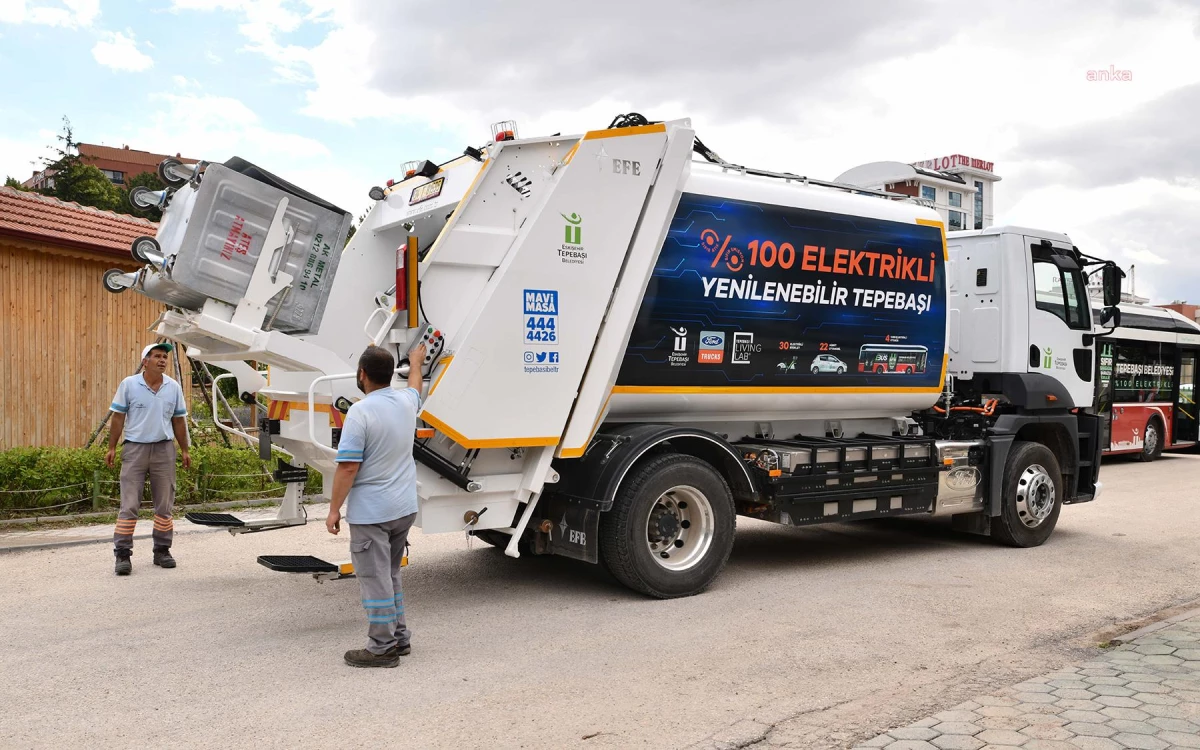 Tepebaşı Belediyesi\'nden Elektrikli Çöp Kamyonuyla Test Sürüşü