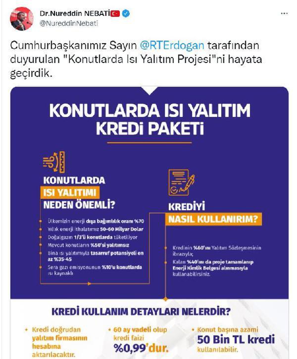 Bakan Nebati, \'Konutlarda Isı Yalıtım Projesi\'nin Bugün Başladığını Açıkladı