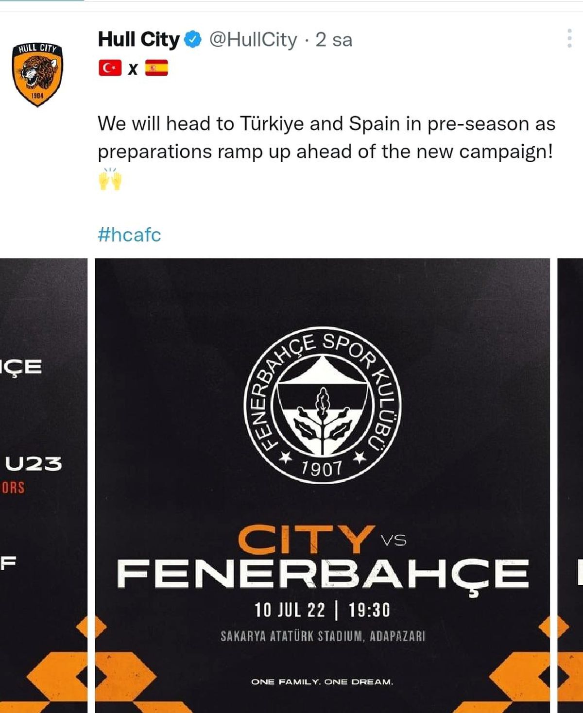 Fenerbahçe ile Hull City Sakarya\'da karşı karşıya gelecek