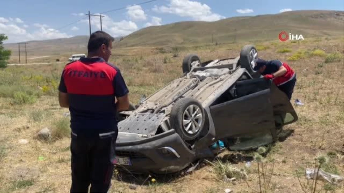 Kontrolden çıkan aracın takla attığı kazada 3 kişi yaralandı