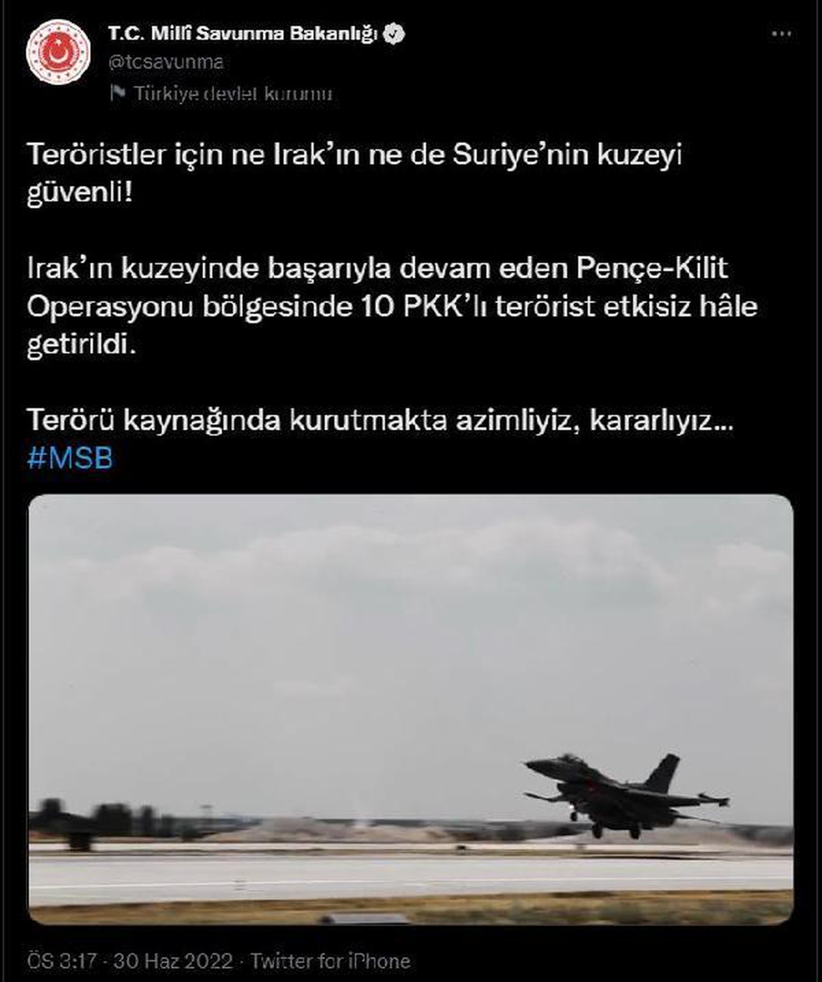 Son dakika haberleri: Pençe-Kilit Operasyonu bölgesinde, 10 PKK\'lı terörist etkisiz hale getirildi