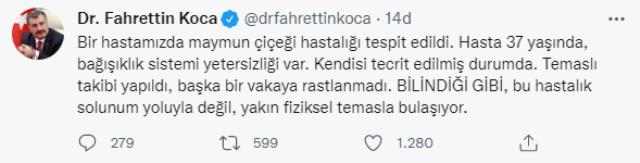 Son Dakika: Bakan Koca kötü haberi verdi! Türkiye'de ilk maymun çiçeği vakasına rastlandı Son Dakika: Bakan Koca kötü haberi verdi! Türkiye'de ilk maymun çiçeği vakasına rastlandı