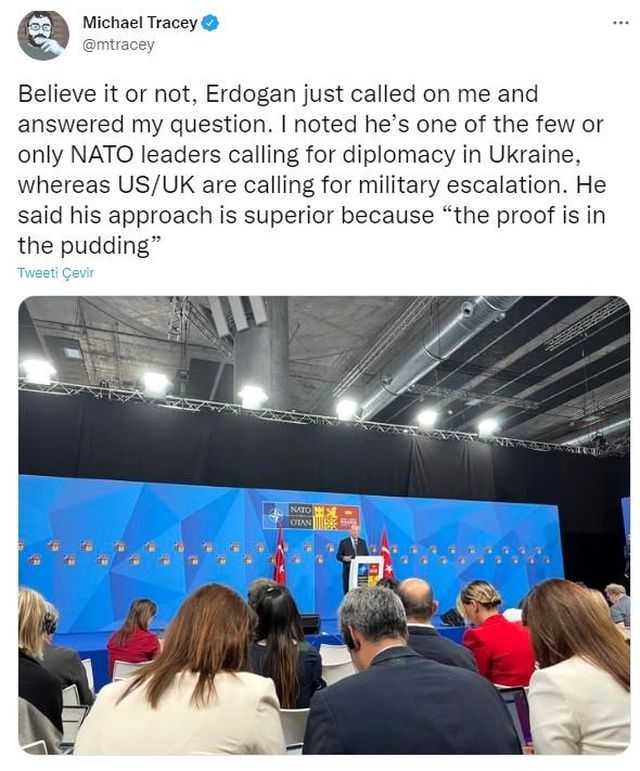 ABD'li gazeteciden dikkat çeken zirve yorumu: Erdoğan'a, önceden seçilmiş soruları alan Biden ve Johnson'dan çok daha fazla soru soruldu ABD'li gazeteciden dikkat çeken zirve yorumu: Erdoğan'a, önceden seçilmiş soruları alan Biden ve Johnson'dan çok daha fazla soru soruldu